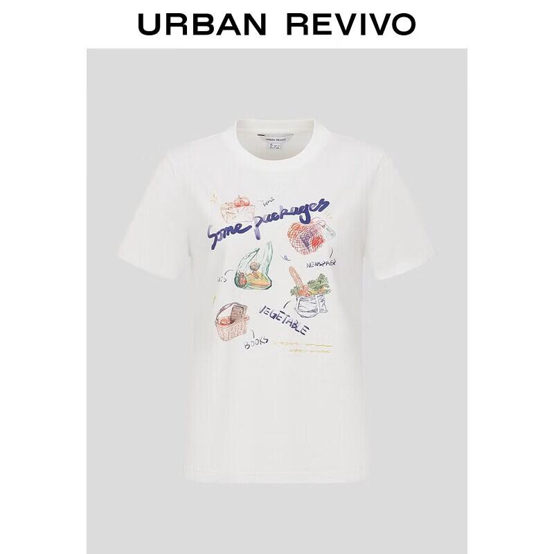 UR Women s Hand-Painted Print Cotton T-Shirt XS