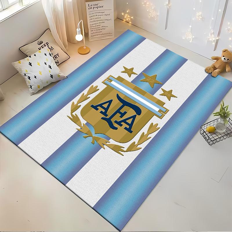 Argentina Football Association Logo Rug Design, Non-slip rug suitable for living room and bedroom sofas.