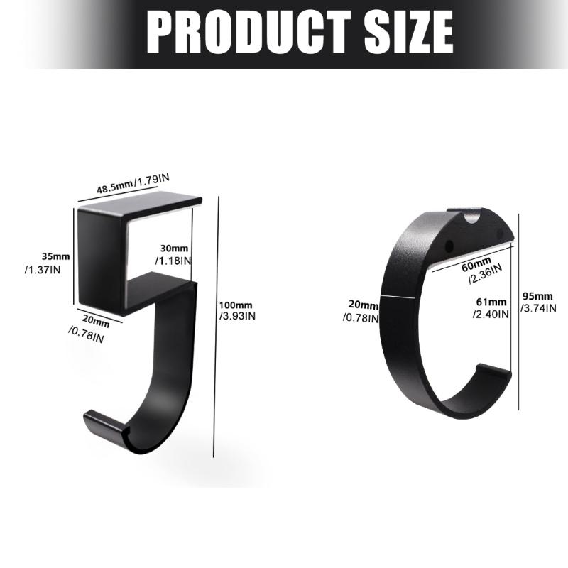 Multifunctional Desktop Hook Organizers Good Quality Aluminum Construction Easy Installation Large Bag Jackets Accessory