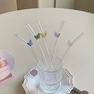 1 Stück wiederverwendbare Trinkhalme für Smoothies Cocktails Bar Umweltfreundliches Trinkgeschirr Strohhalm Saft Milch Bar Zubehör
