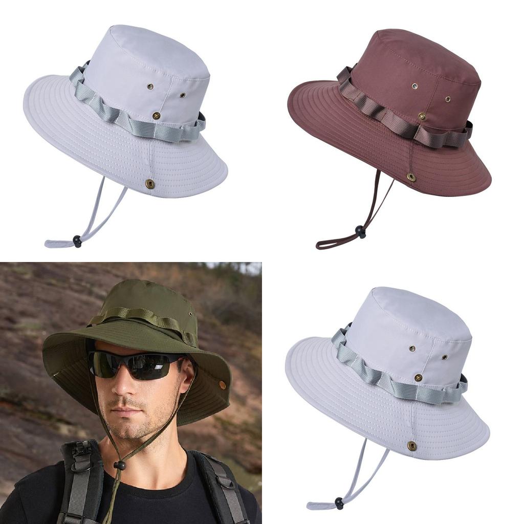 Mens Sun Protection Fisherman Hat With Large Brim And Breathable Nylon For Outdoor Activities