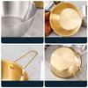 1pc 304 Stainless Steel Golden Instant Noodle Bowl Korean Rice Wine Bowl With Handle Salad Snack and French Fry Bowl