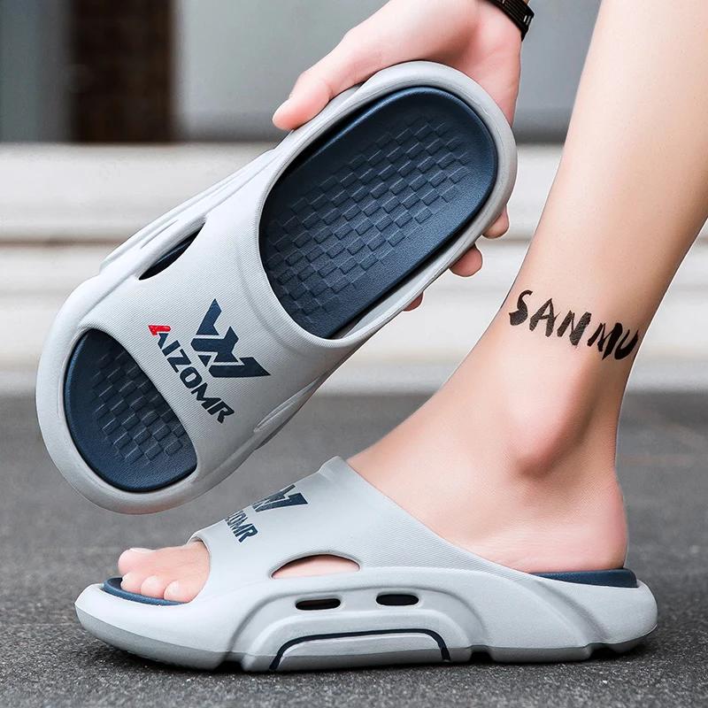 Men Slippers Summer Slides Flip Flops Indoor Outdoor Sandals Man Walking Casual Beach Shoes Anti Slip Flat Sandal Men's Shoes