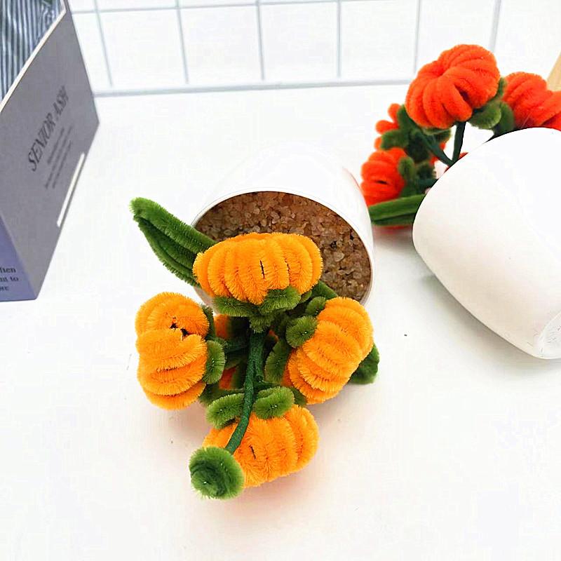 5 Pcs Pumpkin Plush Twisted Stick Potted For Living Room And Photography Props