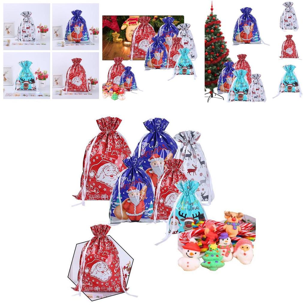 Säcke Weihnachten Groß Wiederverwendbar Kordelzug Umhüllung Geschenk Geschenk Party Weihnachten Taschen
