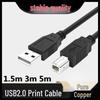 1.5m Black USB 2.0 Printer Cable, A/B Connectors, Pure Copper