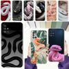 Phone Case For Samsung A15 A13 A35 A55 A51 A71 A41 A31 A21S A03S A05 A17 A23 A25 A33 A53 A73 5G A07 4G Cover Blossom Pink Snake