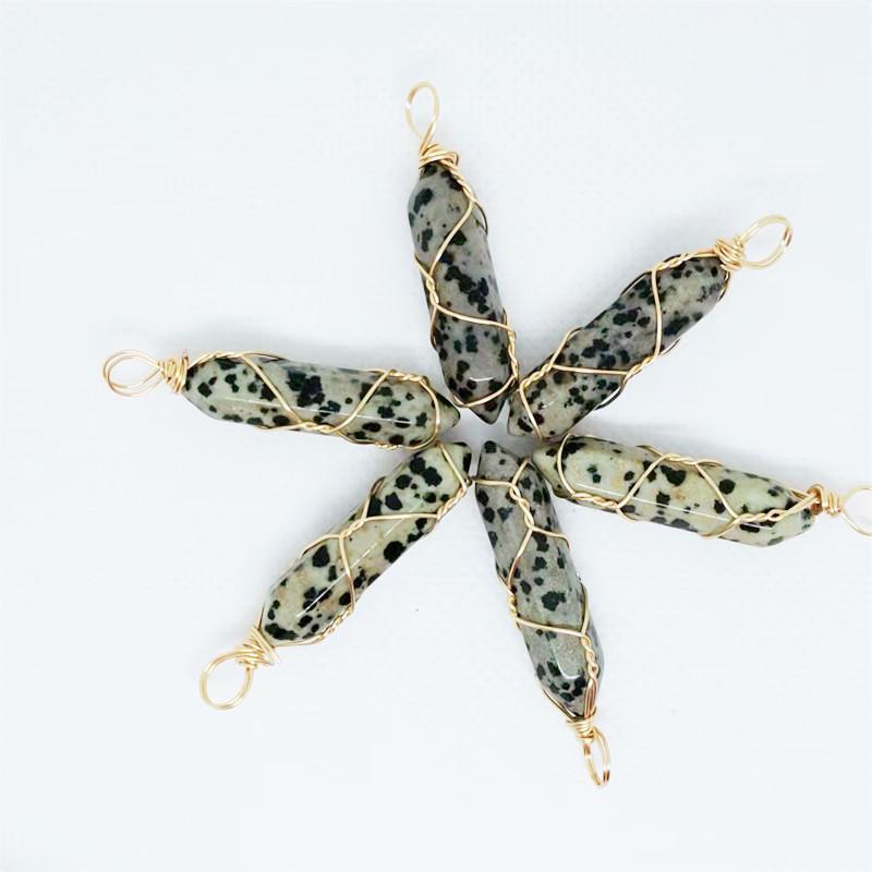 Hexagonal Double-Ended Crystal Pendant DIY Jewelry Accessory
