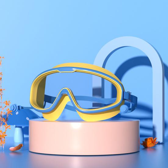 Kids Swim Goggles with Earplug Waterproof No Leakage Anti-Fog UV Protection Clear Lens 3-15 Years Old Children Silicone Goggles Scuba Diving Equipment