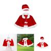 Soft Xmas Santa Costume Set Red Velvet Cloak Hat For All Ages