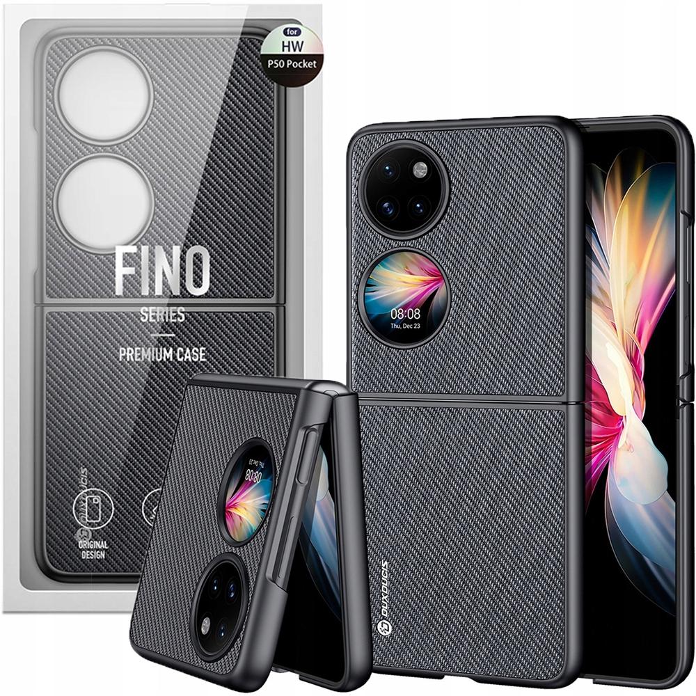 Dux Ducis Fino Etui Pokrowiec Pokryty Nylonowym Materiałem Huawei P50 Pocket Czarny