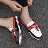 Newest Mens Casual Leather Half Shoes For Men Loafers Shoes Handmade High Quality Summer Slipper Male Flats Lazy Shoes Muller Shoes