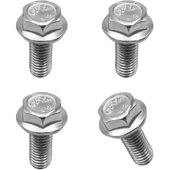 Yourkar 4 PCS Car Top Front Skid Plate Bolts, 12mm Hex Head Stainless Steel Skid Plate Bolt, Compatible with 4Runner FJ Cruiser Land Cruiser Sequoia