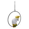 Iron Ring Parrots Decor Bright Texture Waterproof Iron Ring Parrots Resin Pendant Crafts
