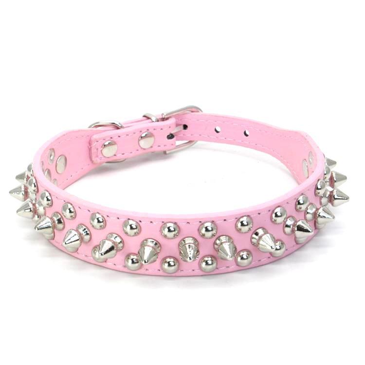 Punk Style Anti-Bite PU Leather Pet Collar with Rivets for Cats and Dogs