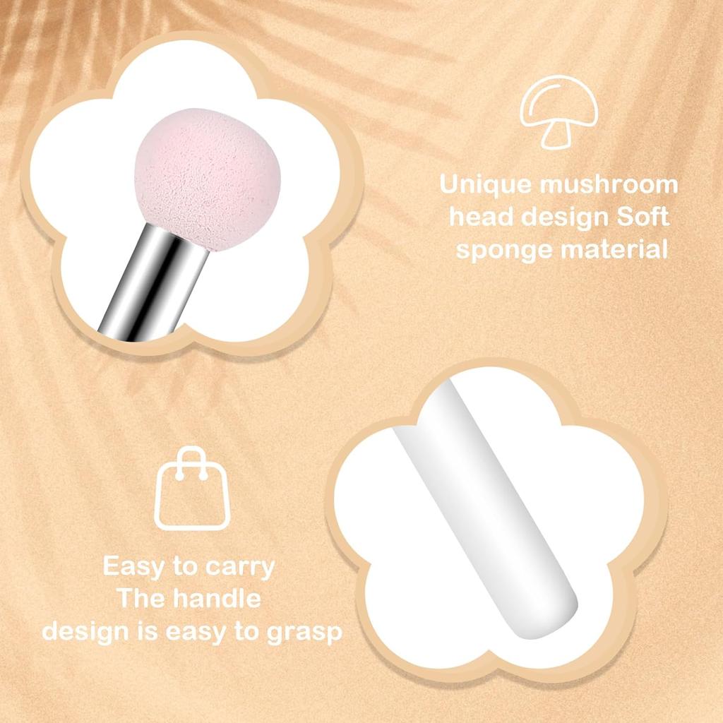 1PC Mushroom Makeup Sponge Concealer Brush Sponge with Handle, for Under The Eyes, Suitable for Face, Eyelids, Nose, Foundation Concealer