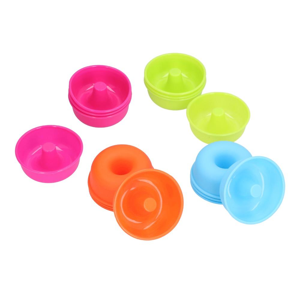 16pcs Silicone Donut Mold Colorful Baking Cups Cake Molds  Doughnut Pastries Puddings Muffins