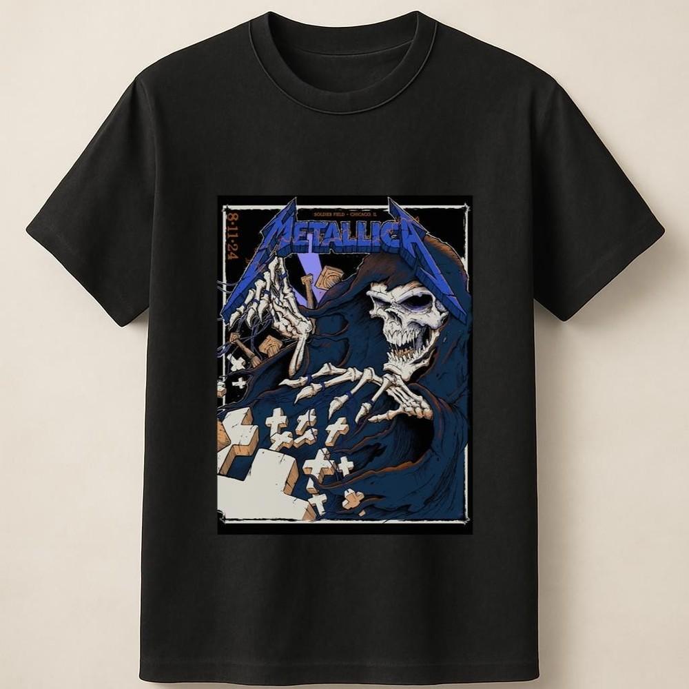 Skeleton Hand With Crosses Chicago 2024 Print Unisex T Shirt Unisex T-Shirt S