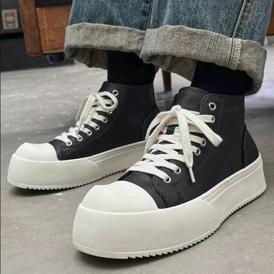 Women Platform Ankle Sneakers High-Top Lace-Up Canvas Shoes for Women Spring Autumn Trendy -Design Sneakers Zapatos De Mujer