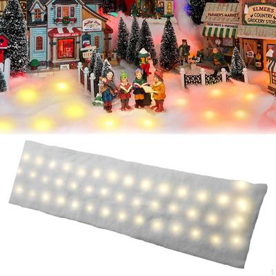Artificial Snow Blanket with Lights Roll Backdrop Decor Fake Cover Carpet for Outdoor