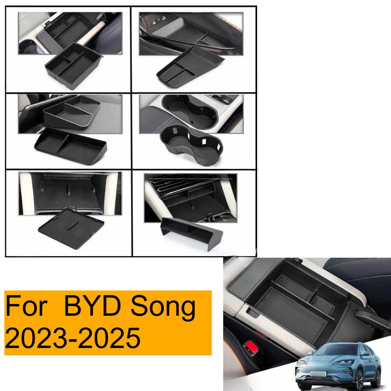 For BYD Song -2025 version central control armrest box storage box water cup holder modified parts storage box