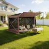 Pop up Gazebo Screen Tent, 3.6 x 3.6 m Large 6-Sided Camping Canopy Tent with Removable Top & Carry Bag, Quick-Set & Bite-Proof, Screen House Sun