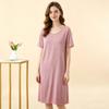 Damen Sommer Modal Pünktchen Rüschen Kurzarm Midi Kleid Übergröße Schmeichelnd Lockerer Schnitt Nachthemd Lässiges Nachthemd Loungewear Kleider