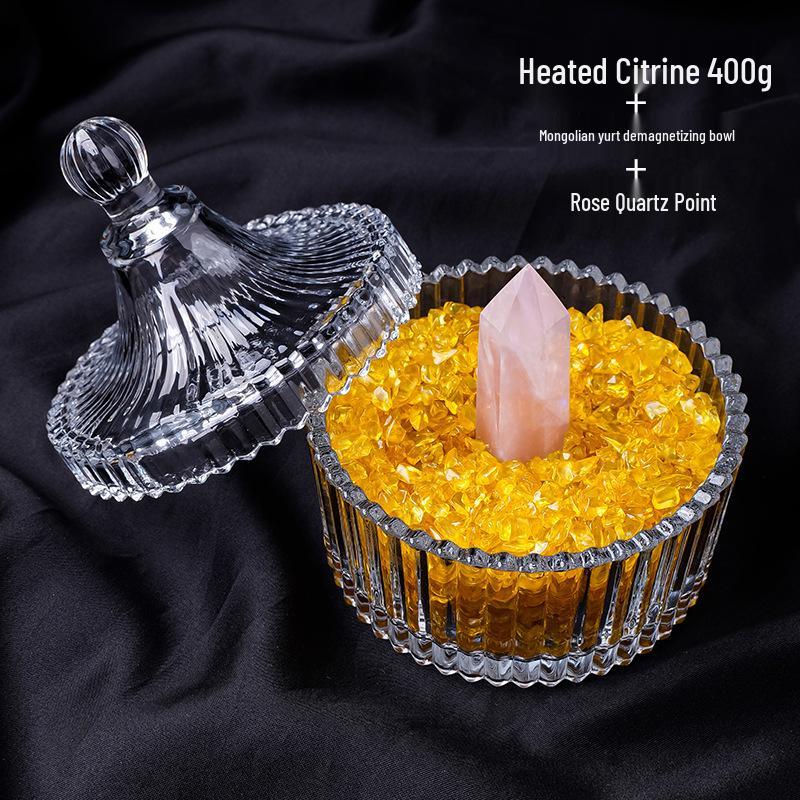 Natural White Crystal Stone Purification Bowl for Jewelry Storage