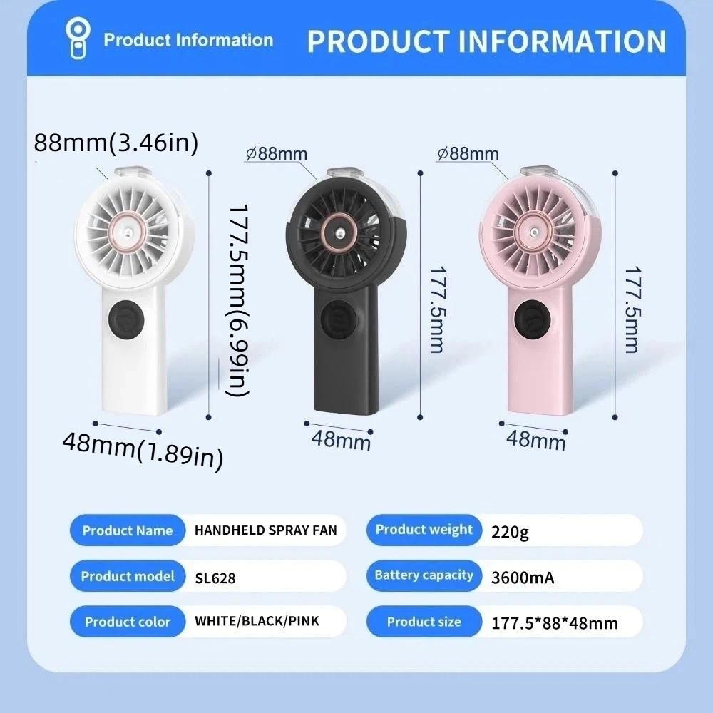 Water Cooling Handheld Misting Fan Portable Small Personal Cooling Fans Mini Cooling Fans  Travel