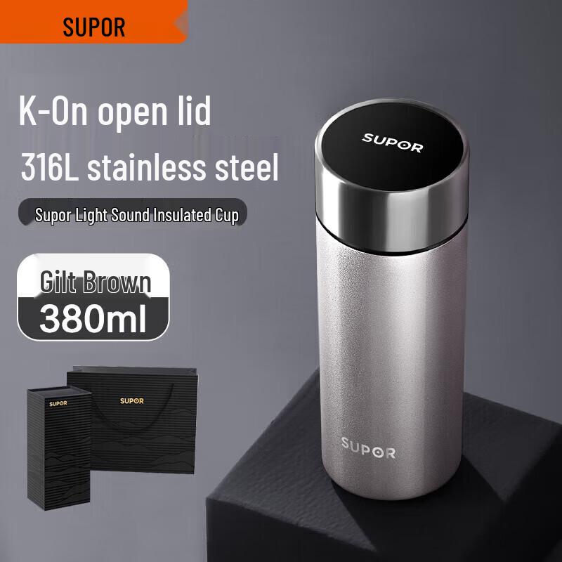 Supor Термос-бутылка для бизнеса из нержавеющей стали 316L, с изоляцией, 380 мл