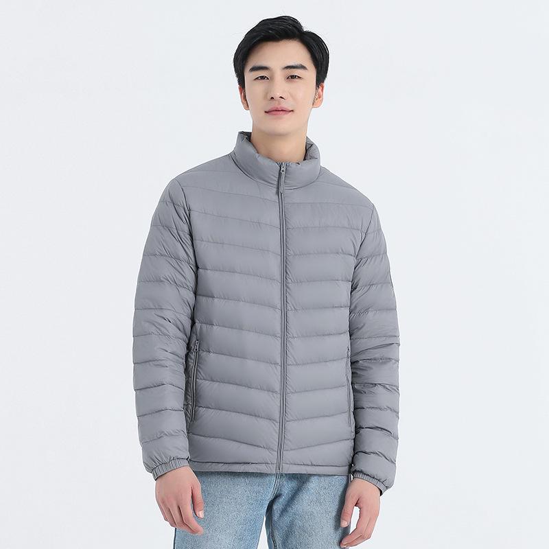 Men's Stand Collar Lightweight Down Jacket with Hood - Autumn/Winter 2025 Collection