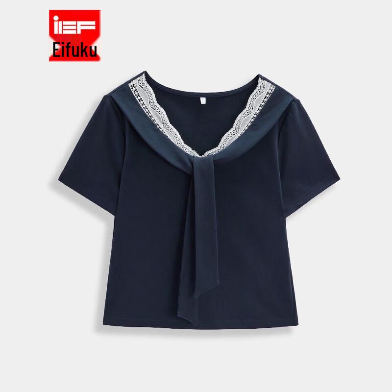 IEF Lace Patchwork Slimming Top L