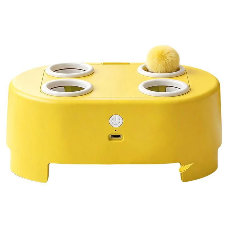 Electric Whack-a-Mole Cat Toy Mental Stimulation Energy Burn Interactive Pet Entertainment Device In Yellow Green