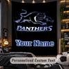 TapestryPenrith Panthers Custom Name Text Personalized Wall Hanging Tapestry Home Wall Decor