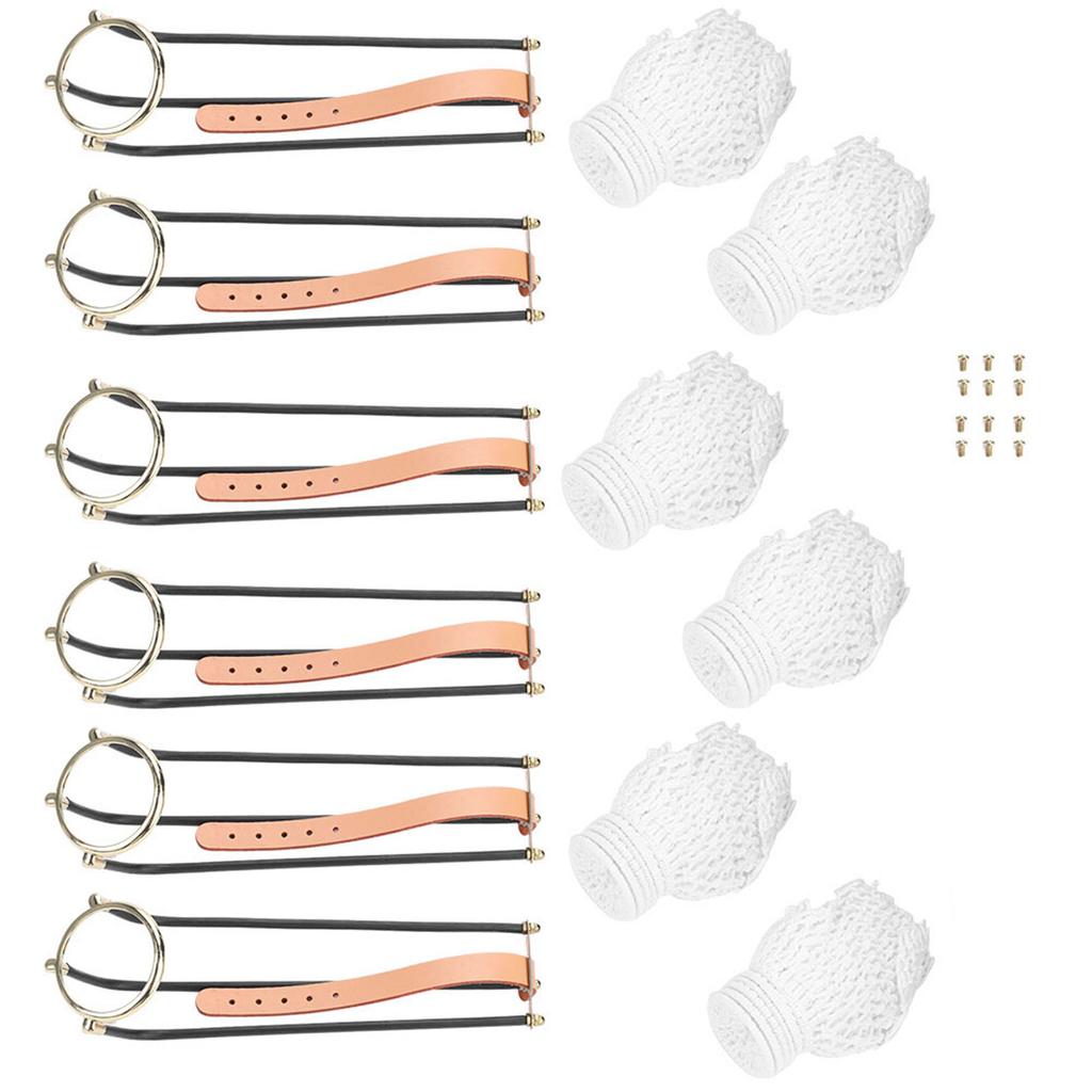 6pcs Standard Snooker Billiard Table Replacement Solid Empire Rail with Net Pockets Set