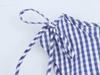 2025 Spring Women's European & American Style Striped Tie-Up Ruched Waist Top