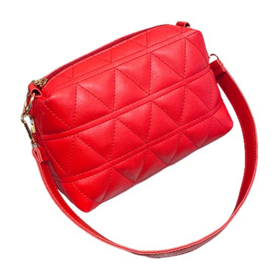 Zipper Closure Shoulder Pouch Convenient Faux Leather Fine Sewing Multipurpose Single Strap Bag CLE