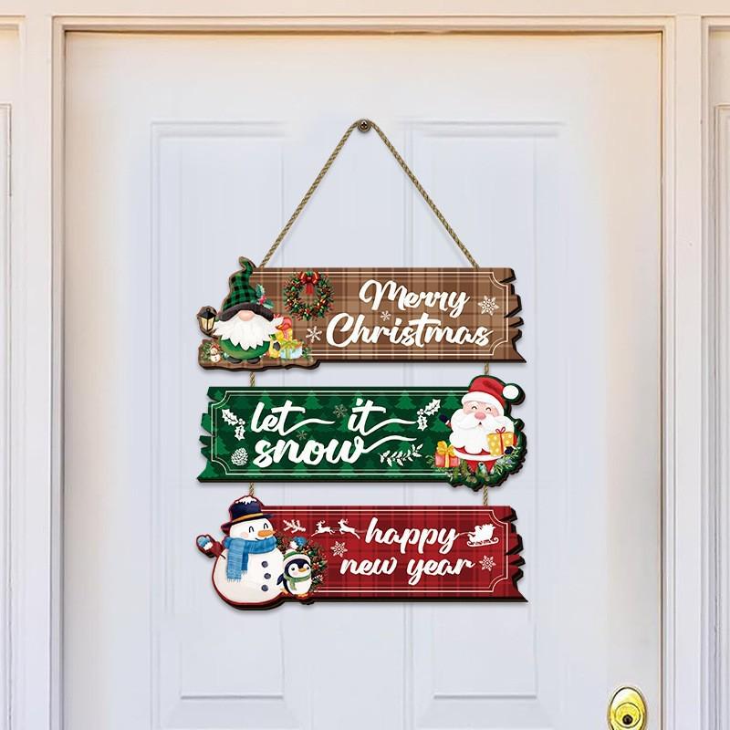 Christmas Party Wooden Door Plate Ornament