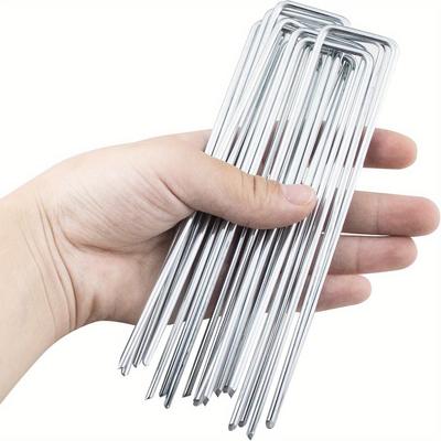 20pcs Gauge Galvanized Steel Garden Stakes Staples Securing Pegs For Securing Weed Fabric Landscape Fabric Netting & Camping Tents Stakes