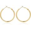 14K Gold Plated 925 Sterling Sliver Post Hoop Earrings, 2MM Thick Hoop earrings Lightweight Large Hoop Earrings for Women Trendy 20/30/40/50/60/70mm