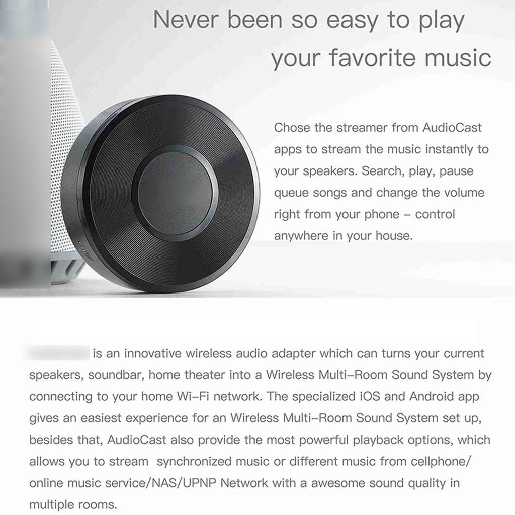 M5 AudioCast HIFI Music Receiver  DLNA IOS & Android Airmusic 2.4G WIFI Audio Speaker for Spotify Wireless Sound Streamer