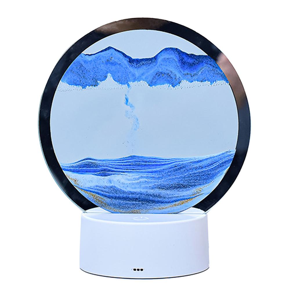 Sand Painting Table Lamp 7 Color 3D Hourglass Table Lamp Quicksand Painting Art Bedside Table Lamp