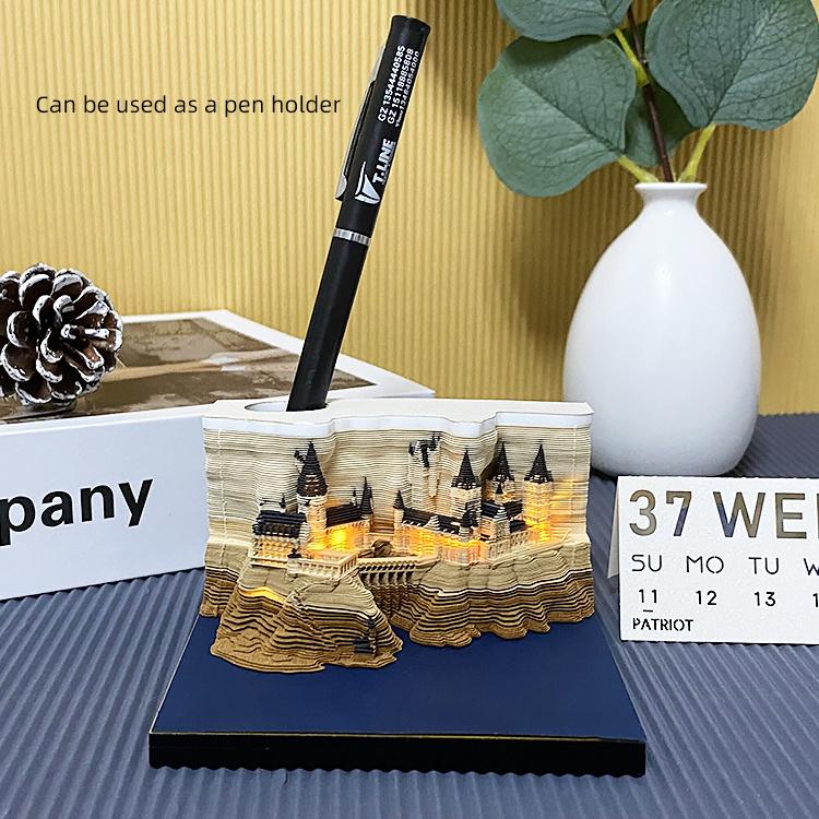 Omoshiroi Magic Castle 3D Notepad 2026 Calendar Memo Pad Block Notes Hary Design Note Paper Stationery Accessories Novelty Gift
