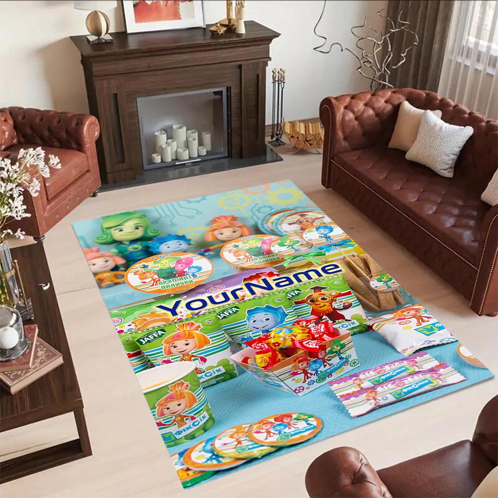 Fixies Personalized Text Floor Mat Perfect for Kitchen Decorate room Dining Room Hallway Anti-slip Rug Anime Office Decor