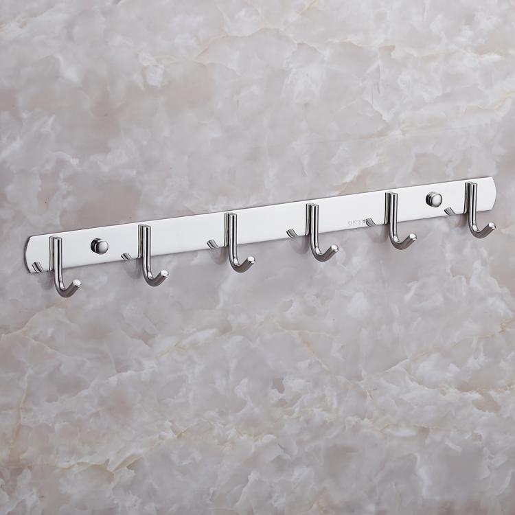 Modern Five-Robe Stainless Steel Wall-Mounted Bathroom Hooks Set Multi-Surface School Hotel Home Door-Hooks Product