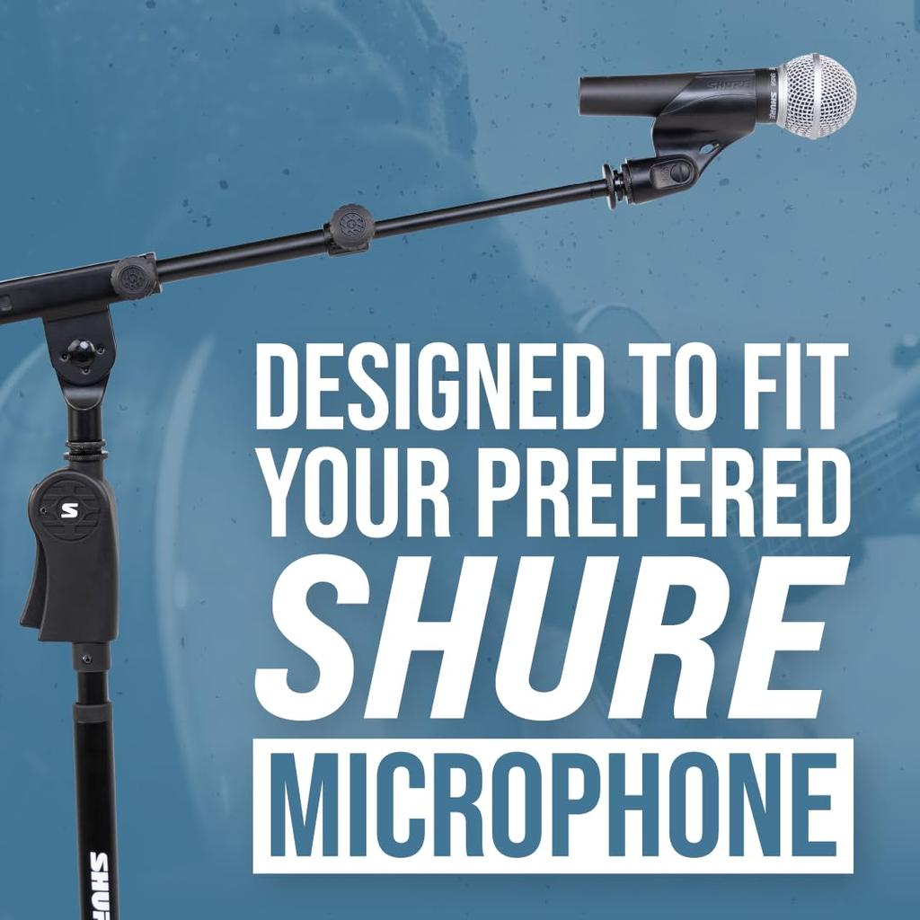 Shure by Gator Deluxe Microphone Boom Tripod with Pistol Grip Holder Stand, Type, Clutch, SH-TRIPODSTANDTBMDX [Cable Included]