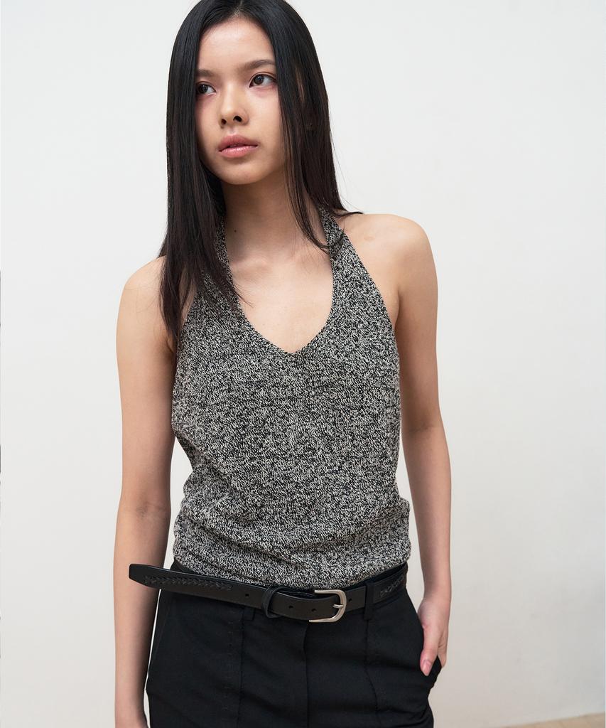 SIS A Sunset Halterneck Sleeveless Knit [Black]