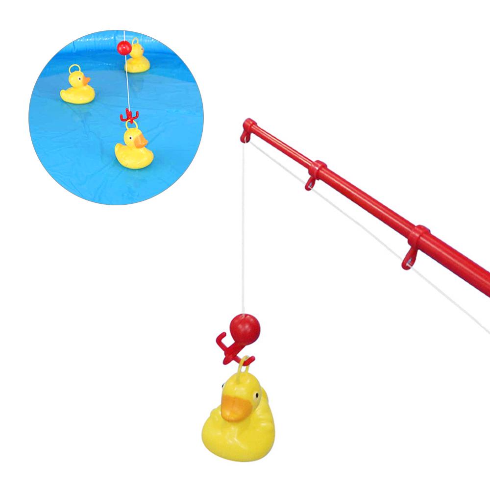 Ente Angeln Spiel Ente Teich Spiel mit 35in aufblasbaren Pool 1 Rod 5 Enten  Kinder Angeln Spielzeug Baby