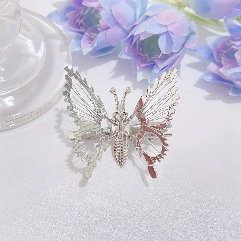 Luxury Butterfly Hair Clip Girl Side Top Clip Nostalgic Three-dimensional Metal Temperament Fairy Lovely Styling Tools Headwear