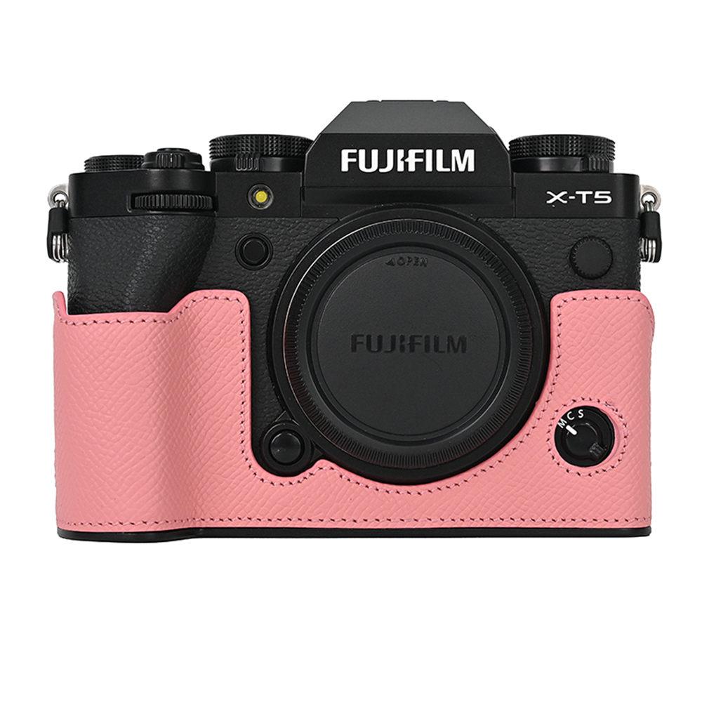 Aluminum Metal Camera Bag Genuine Leather Half Body Case For Fujifilm XT5 Fuji X-T5 Battery Opening Bottom Cover